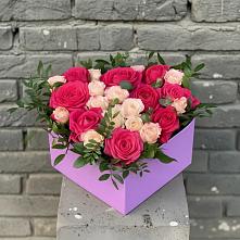 Цветочная композиция из Розы в коробке в Архангельском Воронежской области