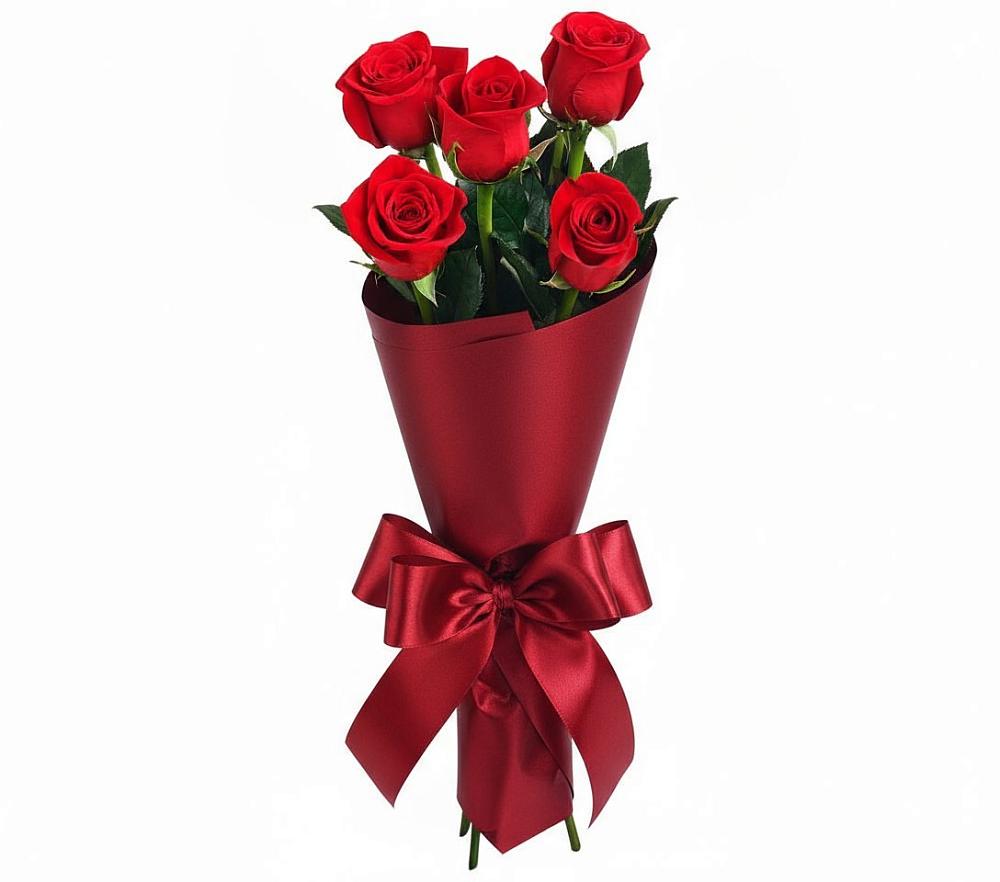 Букет 5 Красных роз Эдлесс Лав в Архангельском Воронежской области