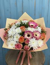 Букет цветов из:  Розы, Герберы и Хризантемы #REPLACE_PRED# Архангельском Воронежской области