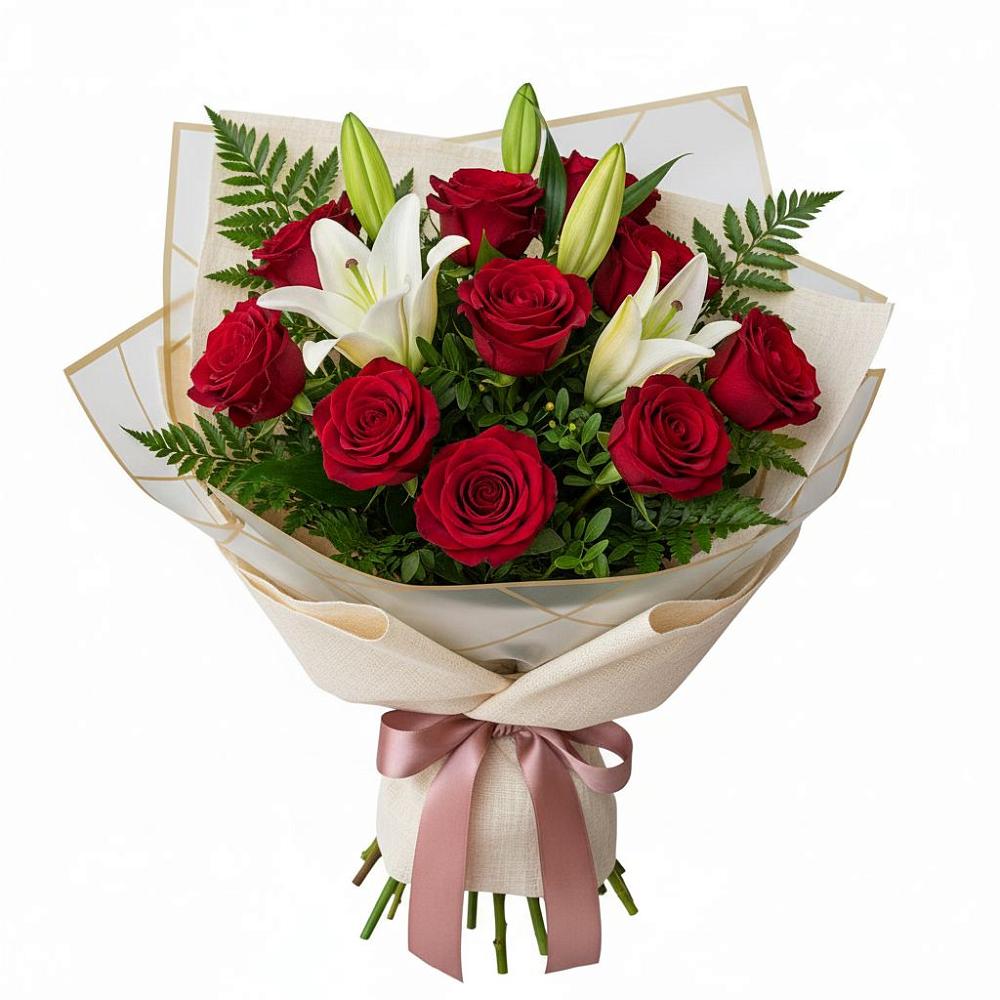 Букет цветов из: Лилии и Розы в Архангельском Воронежской области