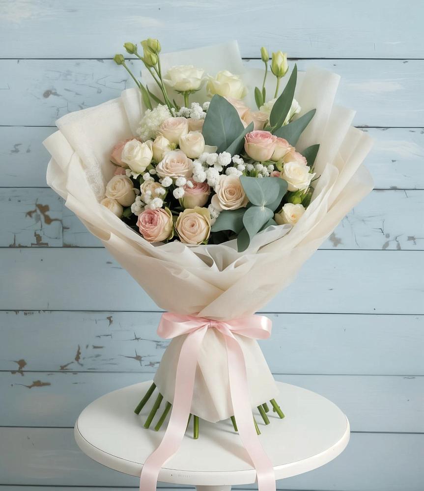 Букет цветов из: Розы и Лизиантусы в Архангельском Воронежской области