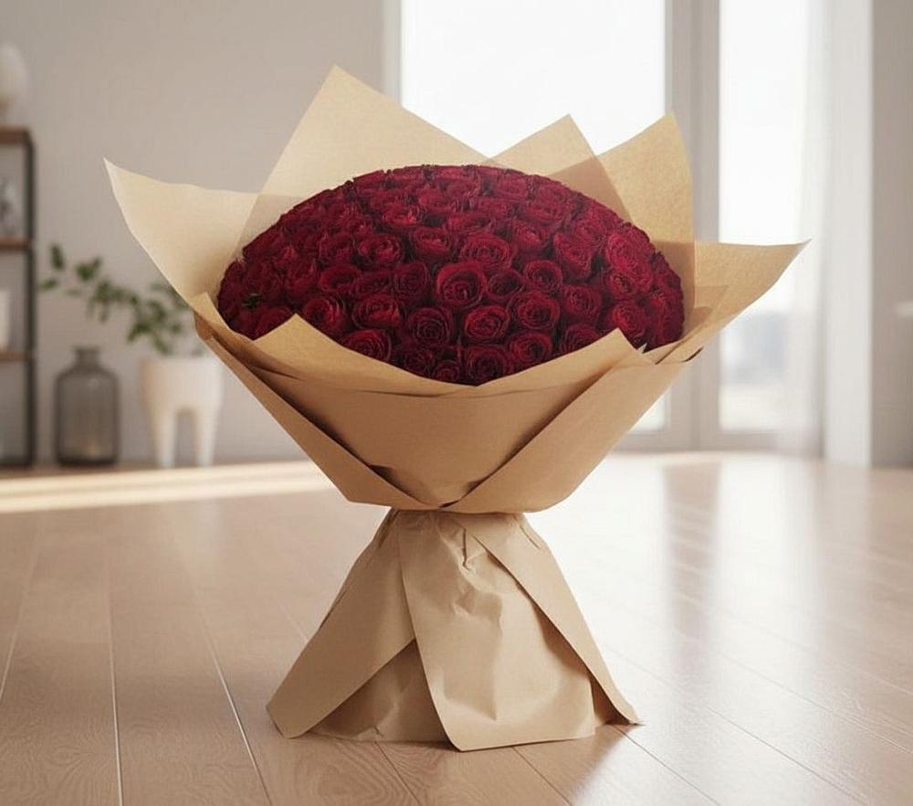 Букет 101 Красная роза в Архангельском Воронежской области