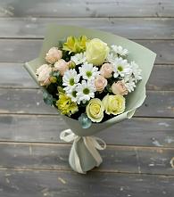 Букет цветов из:  Альстромерии, Розы и Хризантемы в Архангельском Воронежской области