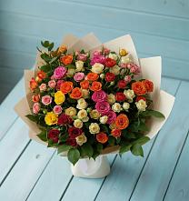 Букет Микс из разноцветных кустовых роз #REPLACE_PRED# Архангельском Воронежской области